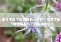 苹果手机下载音乐怎么下载（苹果手机下载音乐怎么下载到内存卡）